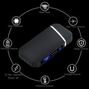 img 2 attached to ⚡ Dual Arc Electric Lighter USB Rechargeable with Battery Indicator: Upgraded Touch Switch, Windproof Flameless Lighter Plasma Lighter - EDC Lighter (Frosted Black)