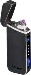 img 4 attached to ⚡ Dual Arc Electric Lighter USB Rechargeable with Battery Indicator: Upgraded Touch Switch, Windproof Flameless Lighter Plasma Lighter - EDC Lighter (Frosted Black)