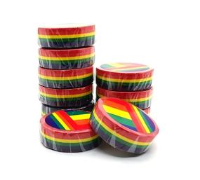 img 1 attached to 🌈 Exasinine Rainbow Washi Tape: 0.6 Inch x 11 Yards, DIY Decorative Tapes – 10 Rolls (Horizontal Pattern)