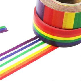 img 3 attached to 🌈 Exasinine Rainbow Washi Tape: 0.6 Inch x 11 Yards, DIY Decorative Tapes – 10 Rolls (Horizontal Pattern)