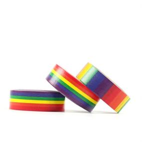 img 2 attached to 🌈 Exasinine Rainbow Washi Tape: 0.6 Inch x 11 Yards, DIY Decorative Tapes – 10 Rolls (Horizontal Pattern)