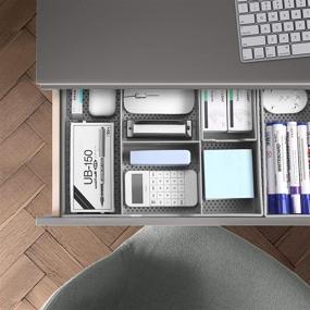 img 1 attached to 🗄️ Adjustable Plastic Desktop Drawer Organizer - Simplistic and Trending Office Desk Tray for Efficient Kitchen and Makeup Storage, Silver