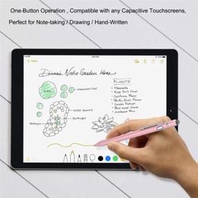 img 2 attached to 🖌️ KECOW Stylus Digital Pen for Touch Screens, 1.45mm Fine Elastic Tip Rechargeable Pencil Compatible with iPad, iPhone, Samsung Phone & Tablets, iOS & Android for Drawing & Writing, Capacitive Pen - Rose Gold