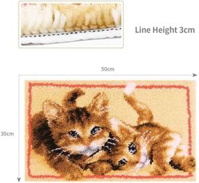 img 3 attached to 🐱 Shaggy DIY Latch Hook Rug Kit - Crochet Needlework Crafts with Cat Design - Perfect for Adults and Kids (19.7"x11.8")