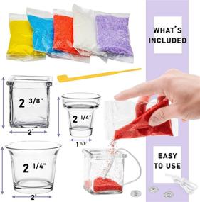 img 2 attached to 🕯️ Candle Making Kit: DIY Craft Supplies Set with 5 Bags of Colored Wax, 3 Glass Containers, 3 Wicks & Holders, Designing Tool - Ideal for Arts and Crafts