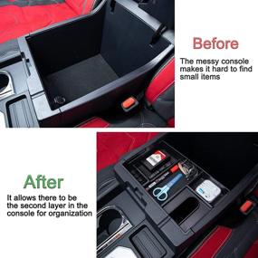 img 2 attached to Максимизируйте пространство для хранения в вашем Toyota Tundra: органайзер центральной консоли JDMCAR 2014-2021 - идеальный аксессуар для подлокотника!