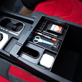 img 1 attached to Максимизируйте пространство для хранения в вашем Toyota Tundra: органайзер центральной консоли JDMCAR 2014-2021 - идеальный аксессуар для подлокотника!