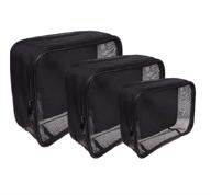 💼 shany assorted size cosmetics travel bag - black mesh make up bag/organizer - 3pc set: organize your beauty essentials in style! logo