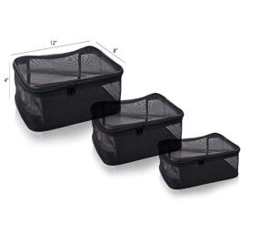 img 1 attached to 💼 SHANY Assorted Size Cosmetics Travel Bag - Black Mesh Make Up Bag/Organizer - 3PC set: Organize your Beauty Essentials in Style!