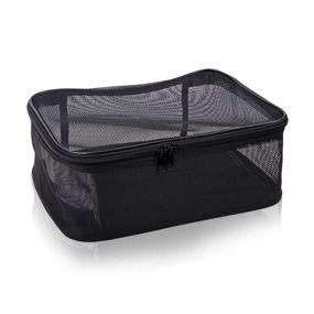 img 3 attached to 💼 SHANY Assorted Size Cosmetics Travel Bag - Black Mesh Make Up Bag/Organizer - 3PC set: Organize your Beauty Essentials in Style!