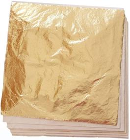 img 1 attached to 🎨 Deluxe Pack of 100 Sheets: Imitation Gold Leaf for Art, Crafts, Gilding, Frames - 5.5x5.5 Inches