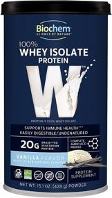 img 4 attached to 🥛 Biochem 100% Whey Isolate Protein - Vanilla - 15.1 oz - High-Protein Meal Replacement - Supports Lean Muscle Building - Rapid Digestion - Silky Smooth Taste - Essential Amino Acids