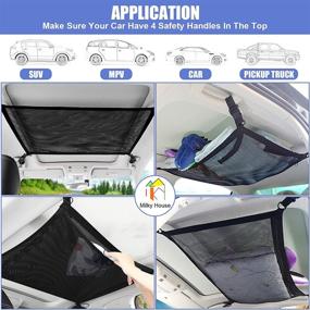 img 1 attached to 🚗 Multi-Purpose Car Roof Interior Storage Net with Zipper - Organize & Maximize Storage Space in Your Vehicle