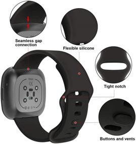 img 4 attached to SLYEN 3 Packs Sport Bands Compatible With Fitbit Versa 3 Fitbit Sense