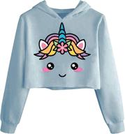 kids' unicorn hooded crop tops 🦄 jackets - girls' sweatshirts for fall, ages 3-9 logo