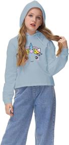 img 1 attached to Kids' Unicorn Hooded Crop Tops 🦄 Jackets - Girls' Sweatshirts for Fall, Ages 3-9