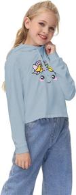 img 2 attached to Kids' Unicorn Hooded Crop Tops 🦄 Jackets - Girls' Sweatshirts for Fall, Ages 3-9