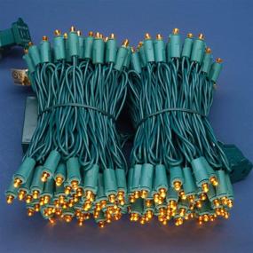 img 1 attached to 🎃 66 Ft 200 LED Orange Wide Angle Christmas Lights - UL Certified Commercial Grade 5mm Holiday String Light, End to End Connectable Indoor & Outdoor Green Wire Lights Set (Orange)