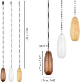 img 3 attached to 🔗 Wooden Ceiling Fan Pull Chain Set - 6 Pieces, Extension for Ceiling Light and Fan Chain - Brown, White, and Wood Color