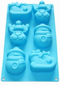 img 2 attached to 🎄 X-Haibei Christmas Silicone Mold Pan: Snowman, Reindeer, and Sleigh Soap, Cake, and Chocolate Maker - 3oz per Cell