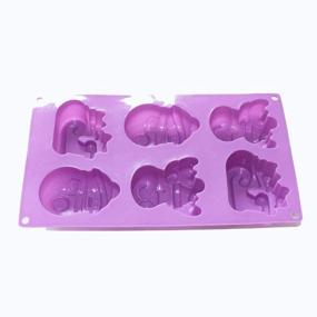 img 1 attached to 🎄 X-Haibei Christmas Silicone Mold Pan: Snowman, Reindeer, and Sleigh Soap, Cake, and Chocolate Maker - 3oz per Cell