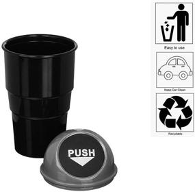 img 2 attached to 🚗 Compact Car Trash Can with Lid: Fits Cup Holder, Car Door, or Automotive Cup Holder - Small Mini Garbage Bin for Car Trash and Garbage Disposal