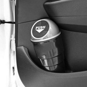 img 1 attached to 🚗 Compact Car Trash Can with Lid: Fits Cup Holder, Car Door, or Automotive Cup Holder - Small Mini Garbage Bin for Car Trash and Garbage Disposal