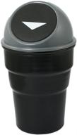 🚗 compact car trash can with lid: fits cup holder, car door, or automotive cup holder - small mini garbage bin for car trash and garbage disposal logo