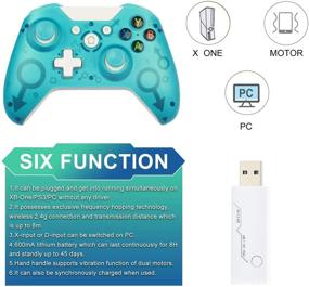 img 2 attached to 🎮 2.4 GHZ Bluetooth Wireless Controller for Xbox One, Plug and Play Gamepad - Compatible with Xbox One/Xbox One S/Xbox One X/Xbox Series X/PS3/PC - No Headset Jack (Green)