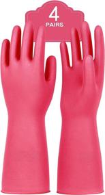 img 4 attached to 🧤 PACIFIC PPE 4 Pairs Nitrile Dishwashing Gloves: Rose Red, Medium - Ideal for Kitchen and Cleaning Tasks!