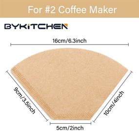 img 3 attached to ☕ BYKITCHEN 200-Pack Size 2 Natural Brown Cone Coffee Filters - Unbleached Paper Filters for Pour Over Coffee Dripper and Coffee Maker