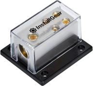 installgear 0/2/4 awg power distribution block: 1/0 gauge in to (4) 4/8 gauge out logo