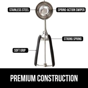 img 2 attached to 🍨 Gorilla Grip Premium Stainless Steel Spring-Loaded Scoop for Fruit, Cookie and Ice Cream - Easy Squeeze Clean Release, Comfortable Handle, 1 TBSP Small Size 60 - Uniform Portions, Black