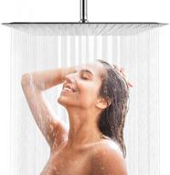 awara 16 inch rain shower head - square, ultra thin, high pressure, 304 stainless steel, brushed nickel, large size, rainfall shower head with full body coverage - modern waterfall shower head logo