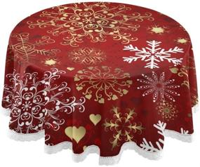 img 4 attached to ❄️ Christmas Snowflake Decorative Tablecloth by Pfrewn