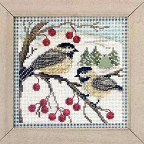 img 2 attached to 🐦 Beaded Cross Stitch Kit MH143303 - Chickadees Buttons & Beads Winter 2013