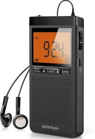 img 4 attached to Excellent Reception Battery Operated Personal AM FM Portable Radio 📻 with AAA Batteries, Stero Earphone, Large LCD Screen, Digital Alarm Clock Radio