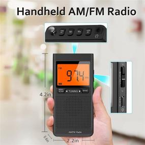 img 1 attached to Excellent Reception Battery Operated Personal AM FM Portable Radio 📻 with AAA Batteries, Stero Earphone, Large LCD Screen, Digital Alarm Clock Radio