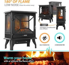 img 1 attached to 🔥 VIVOHOME 23 Inch Portable Free Standing Infrared Electric Fireplace Stove Heater with Realistic Log Flame Effect - 1400W Power for Optimal Heating
