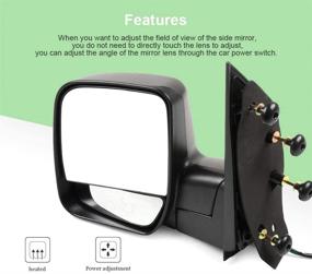 img 1 attached to 🔍 SCITOO Left Mirror for Ford E-150, E-250, E-350, E-450: Power Adjustment, Manual Folding, Non-Heated Driver Side Mirror (2003-2013)