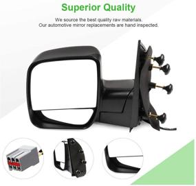 img 3 attached to 🔍 SCITOO Left Mirror for Ford E-150, E-250, E-350, E-450: Power Adjustment, Manual Folding, Non-Heated Driver Side Mirror (2003-2013)