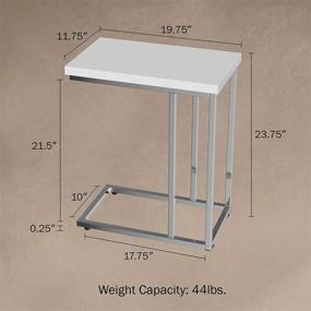 img 2 attached to 🛋️ Modern C-Shaped Sofa Side Table - Compact White Laptop Tray or Nightstand - Space Saving Furniture by Lavish Home