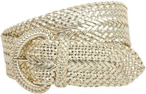 img 2 attached to Metallic Woven Braided Round Black Women's Accessories in Belts