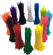 🔗 colorful 1200 pcs zip ties: versatile self-locking nylon cables for home office, garage, garden & workshop - 4 inch length логотип