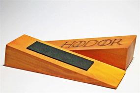 img 4 attached to Hodor Inspired Door Stopper - Ulmaceae Wood Anti-Slip Rubber Wedge | Strong Hold, Compatible with All Surfaces | 1-Pack | Perfect Engraved Gift | Game of Thrones Merchandise