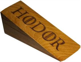 img 2 attached to Hodor Inspired Door Stopper - Ulmaceae Wood Anti-Slip Rubber Wedge | Strong Hold, Compatible with All Surfaces | 1-Pack | Perfect Engraved Gift | Game of Thrones Merchandise