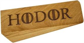 img 1 attached to Hodor Inspired Door Stopper - Ulmaceae Wood Anti-Slip Rubber Wedge | Strong Hold, Compatible with All Surfaces | 1-Pack | Perfect Engraved Gift | Game of Thrones Merchandise