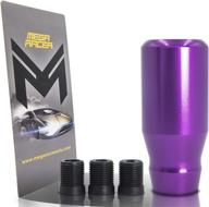 🔮 purple aluminum shift knob - mega racer 8cm: ideal for buttonless auto, 4, 5 & 6 speed manual transmissions; premium replacement interior automotive part, single piece logo