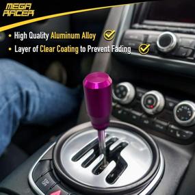 img 3 attached to 🔮 Purple Aluminum Shift Knob - Mega Racer 8cm: Ideal for Buttonless Auto, 4, 5 & 6 Speed Manual Transmissions; Premium Replacement Interior Automotive Part, Single Piece