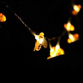 img 3 attached to 🐝 ER CHEN Honeybee Fairy String Lights - 10Ft 20 LED Battery Powered LED String Lights for Party, Wedding, Christmas, Decoration, Gardens, Patios, etc.